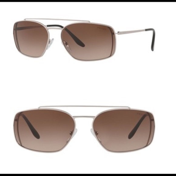 New Prada Catwalk 62mm Rectangular Sunglasses - Picture 3 of 9